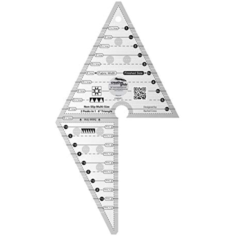 Creative Grids 2 Peaks in 1 Triangle Quilt Ruler - CGR2P1