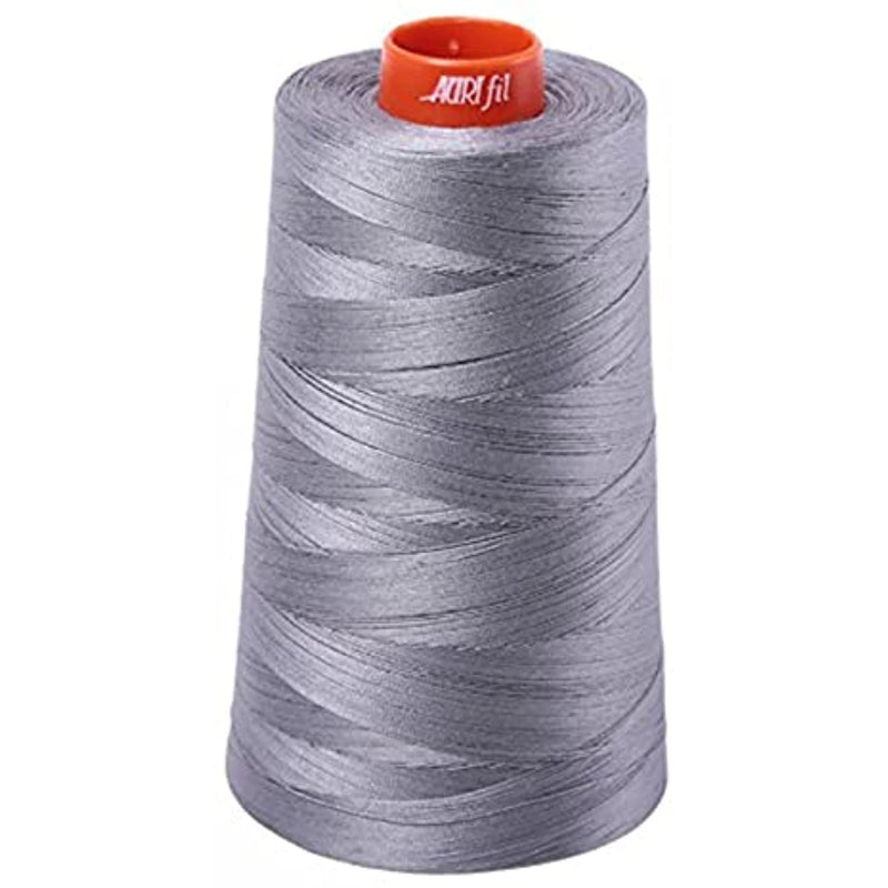 Aurifil 2605 Mako 50 Wt 100% Cotton Thread, 6,452 Yard Cone Grey