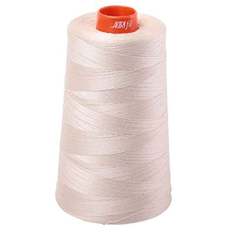 Aurifil 2310 Mako 50 Wt 100% Cotton Thread, 6,452 Yard Cone Light Beige