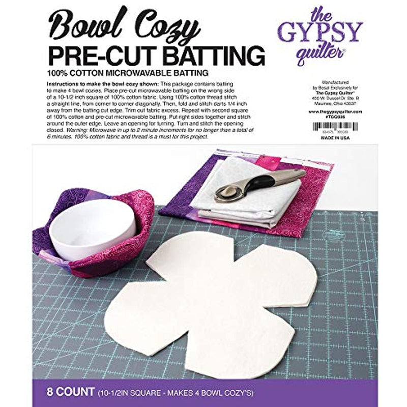 Gypsy Quilter Bowl Cozy Pre Cut Batting 8ct