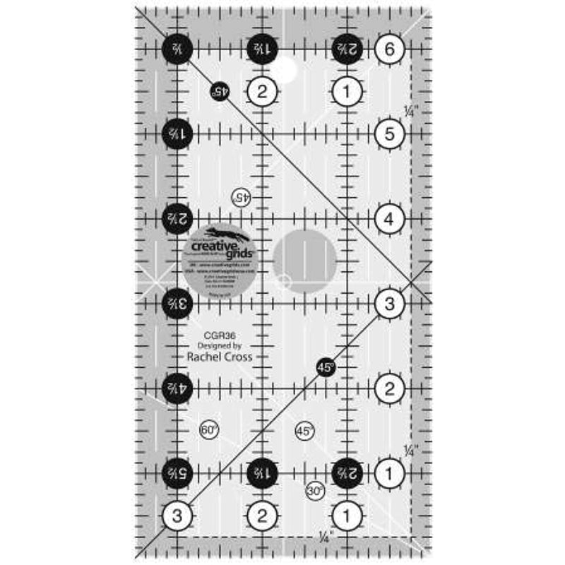 Creative Grids Quilt Ruler 3-1/2in x 6-1/2in - CGR36