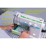 ViviLux 3-in-1 Rechargeable GREEN Laser System with Adjustable Line, Crosshairs and Dot Illumination Heads; Innovative Sewing and Quilting Notion for Precise Stitching; Mounts with HOOK AND LOOP TAPE
