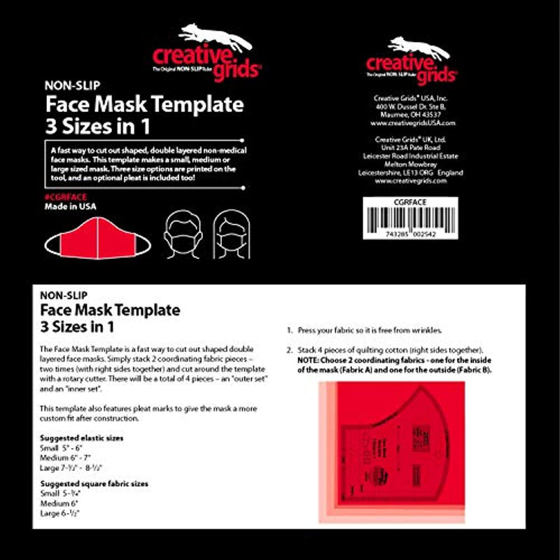 Creative Grids Face Mask Template 3 Sizes in 1 - CGRFACE