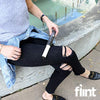 Flint Retractable Lint Roller, Refillable, 30 Sheets, Black