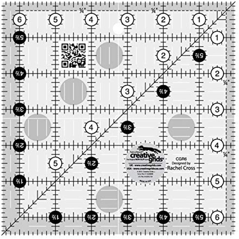Creative Grids Quilt Ruler 6-1/2in Square - CGR6