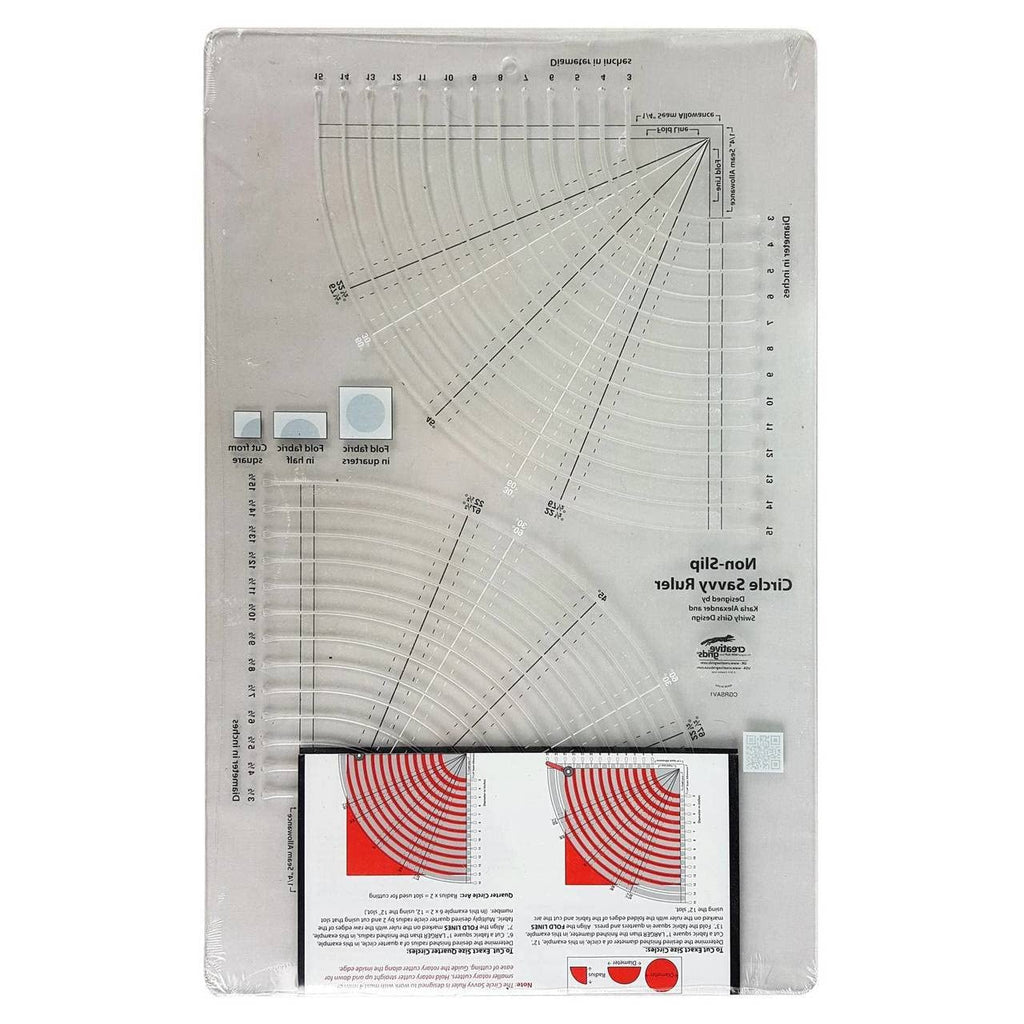 Creative Grids Circle Savvy 11-3/4in x 18-1/2in Quilt Ruler - CGRSAV1