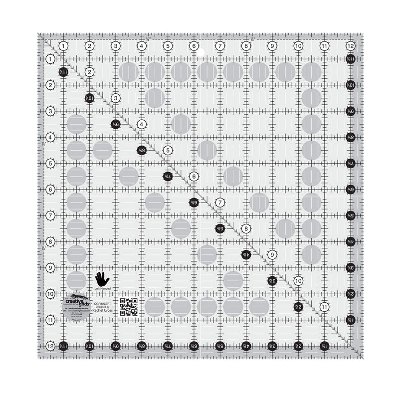 Checker Distributors Creative Grids Left Handed Quilt Ruler 12-1/2in Square